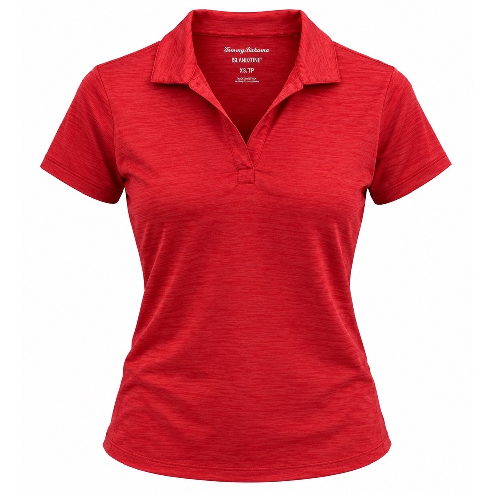 Tommy Bahama Islandzone Red Short Sleeve Polo Shirt Womens XS Pineapple Logo